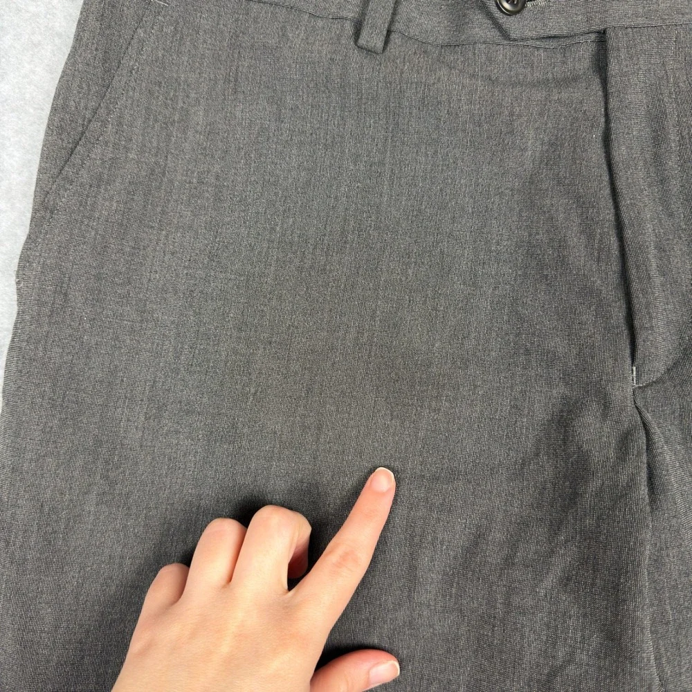 Tommy Hilfiger Mens Dress Pants 38x30 Gray Flat Front Slacks Preppy Office